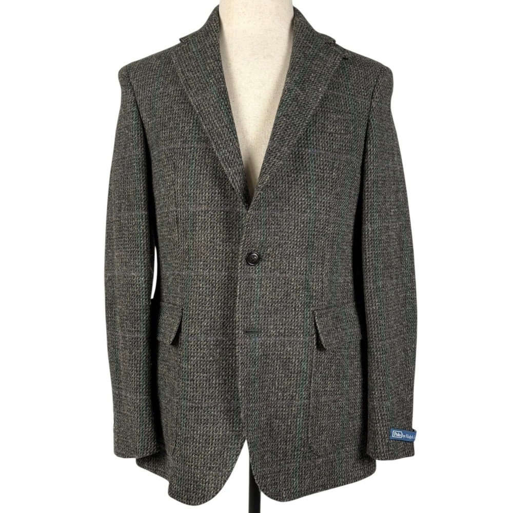 Polo Ralph Lauren Harris Tweed Wool Sportcoat Mens 38R Gray Blazer NWT